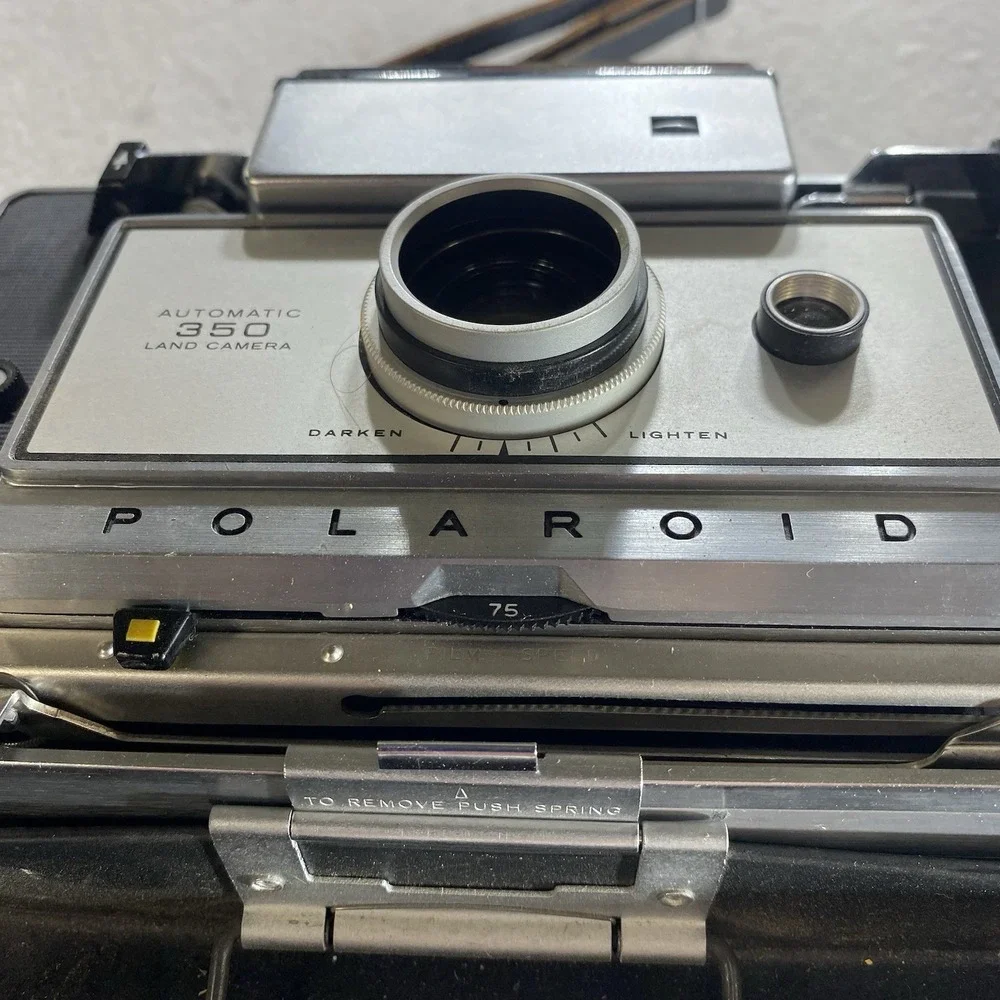 Polaroid Automatic 350 Land Camera w/ Case Manuals Cold-Clip Untested